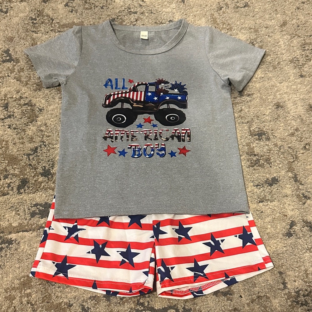 SHEIN Gray and Blue Star Pajama Set